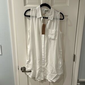 NWT Thread & Supply white sleeveless blouse dress, size medium
